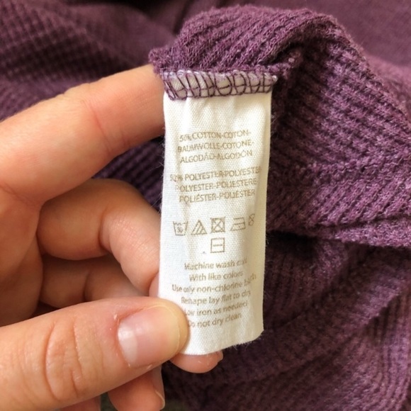 Free People We the Free Rockabilly Raglan Solid Purple Thermal Knit Top Size XS - Picture 8 of 9